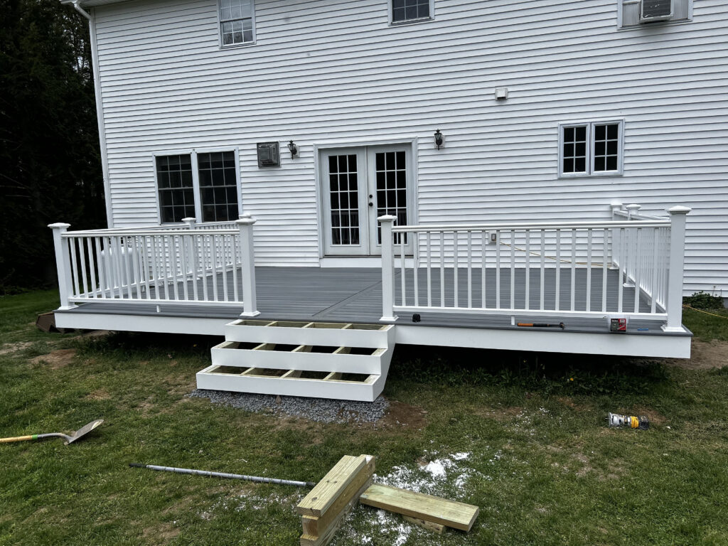 Professional deck installation in Brewer of a new composite deck